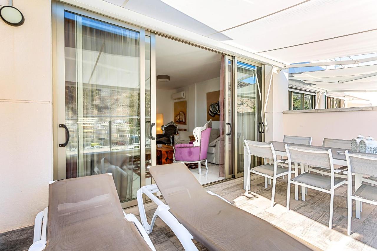Ribera Del Puerto - Luxe Apartement With Great Terrace And Sea View Puerto De Mogan Kültér fotó
