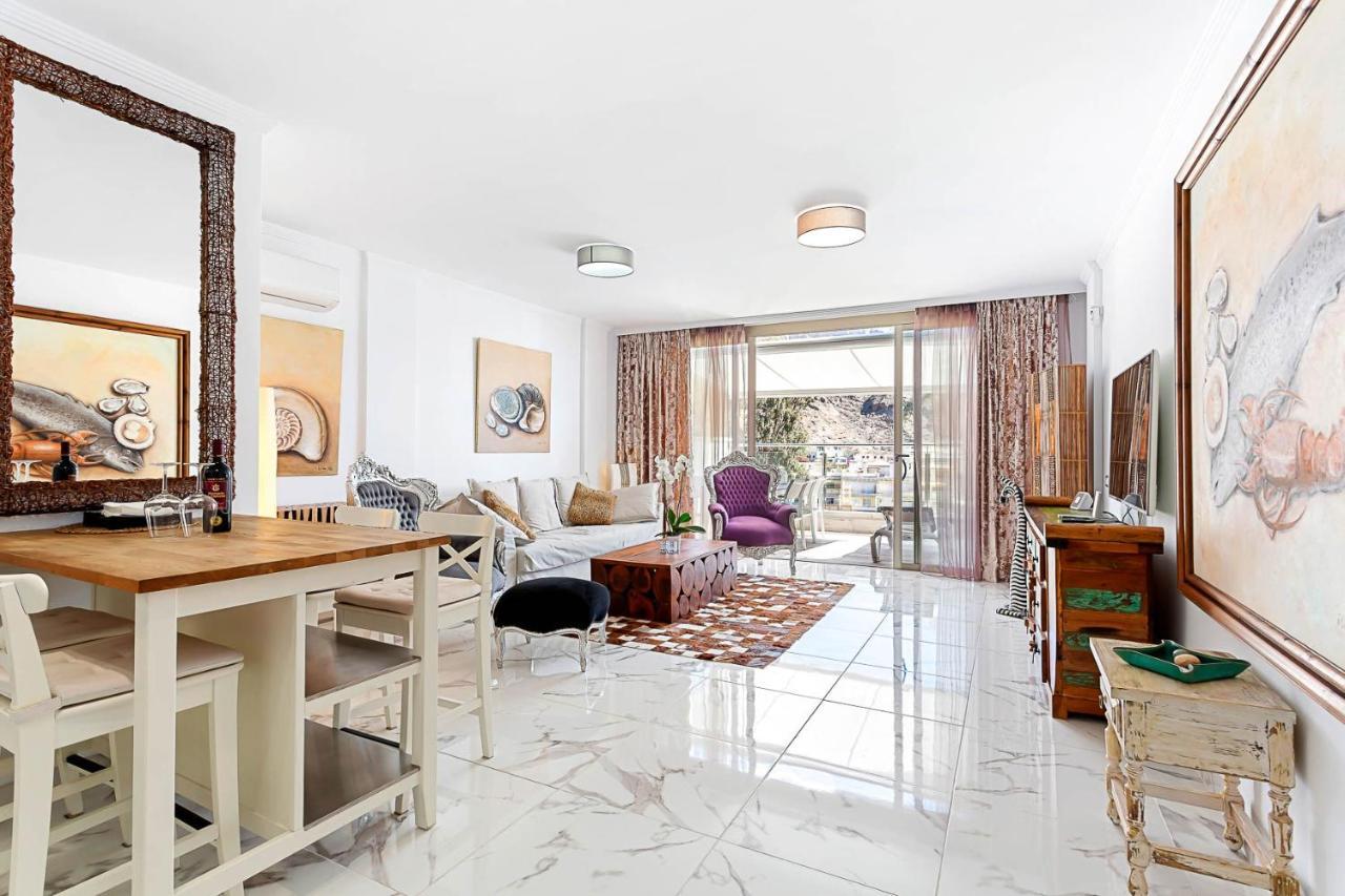 Ribera Del Puerto - Luxe Apartement With Great Terrace And Sea View Puerto De Mogan Kültér fotó