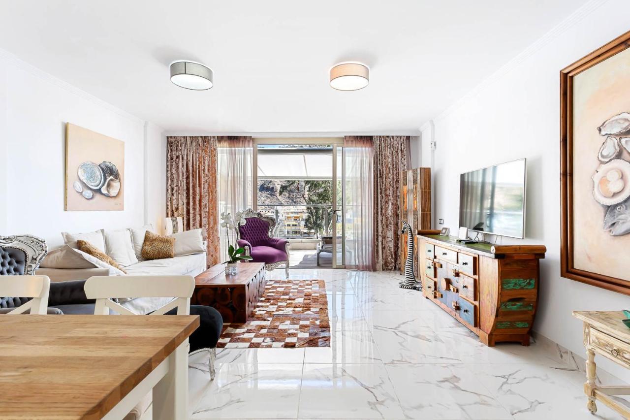 Ribera Del Puerto - Luxe Apartement With Great Terrace And Sea View Puerto De Mogan Kültér fotó
